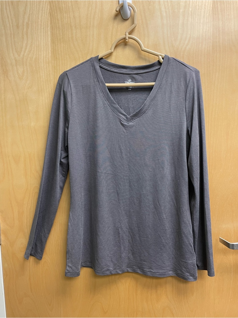 Spalding Gray Long Sleeve V‑Neck Women's Top
